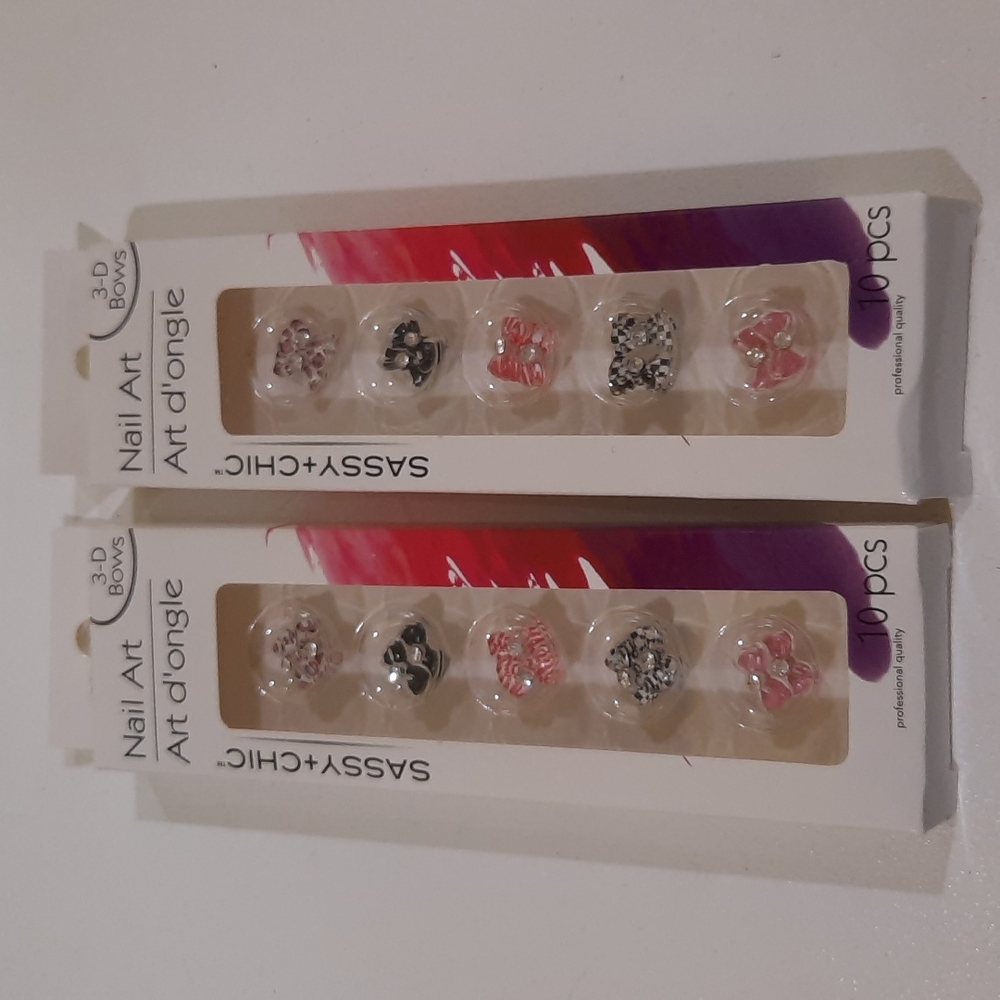 3D bows nail art